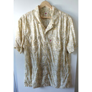 Levis Shirt Mens Medium Floral Relaxed Fit Short Sleeve Casual Tropical Light